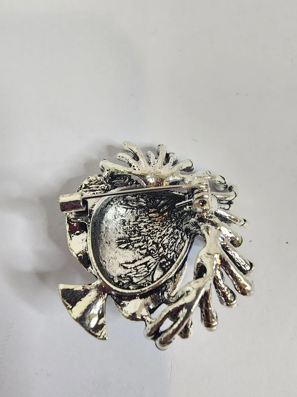 Saltwater Fish Costume Brooch.  Silver tone.  NWOT.  1.5